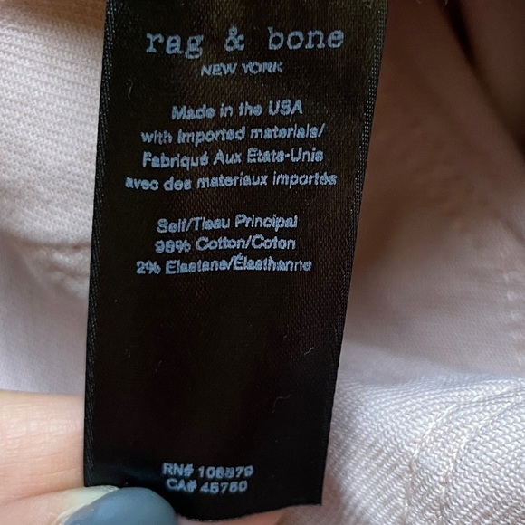 𝅺RAG & BONE Ankle Justine Wide Leg Jean Blush 25 - Picture 10 of 11